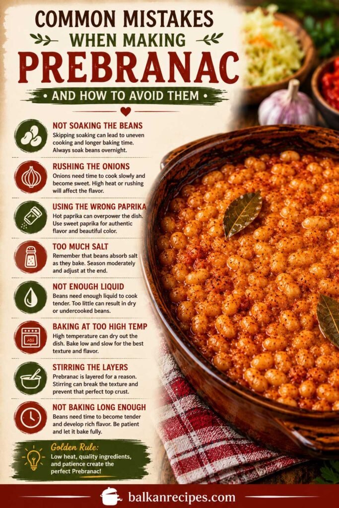 Cooking mistakes for perfect prebranac recipe
