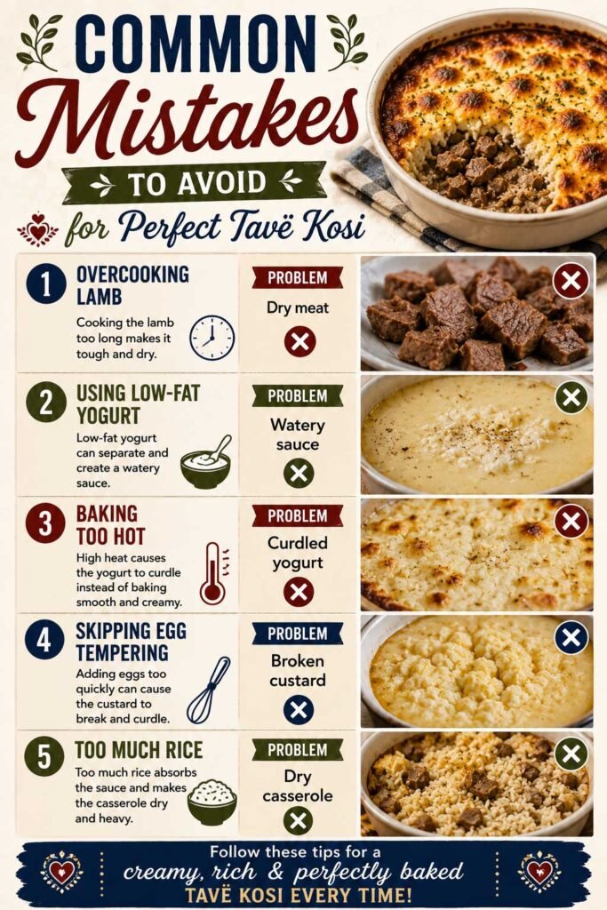Common Mistakes to Avoid for traditional Albanian Tavë Kosi recipe