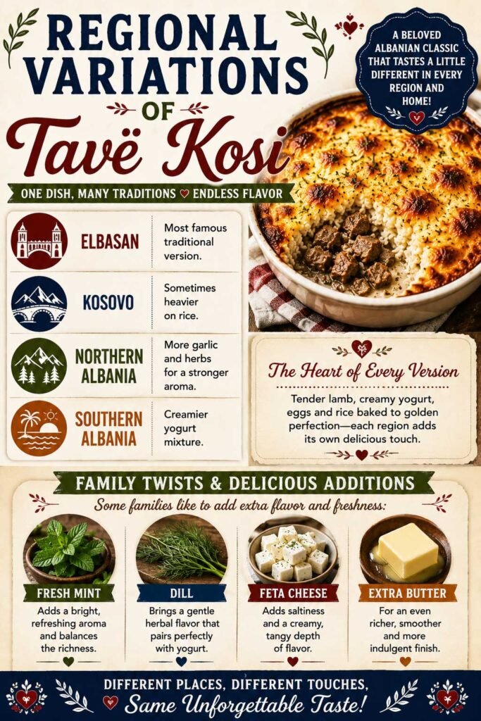 Regional Variations of Tavë Kosi