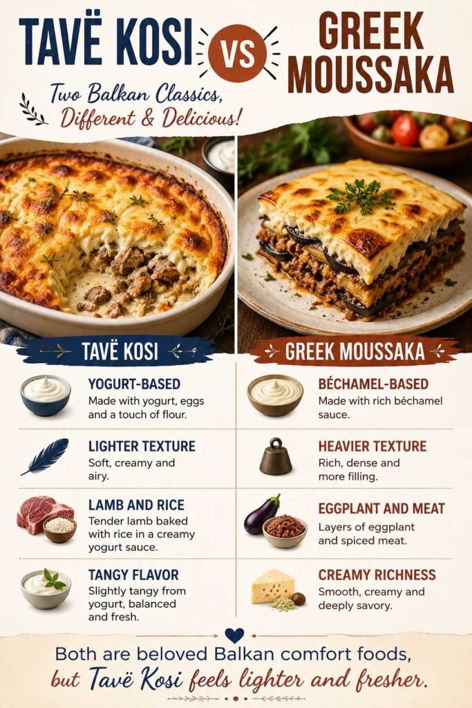 Tavë Kosi vs Greek Moussaka comparison