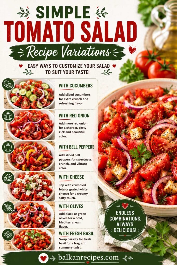 Serbian tomato salad recipe variations for you