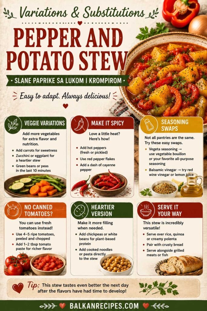 Pepper and Potato Stew Recipe 9 traditional Serbian vegetable stew Variations and Substitutions