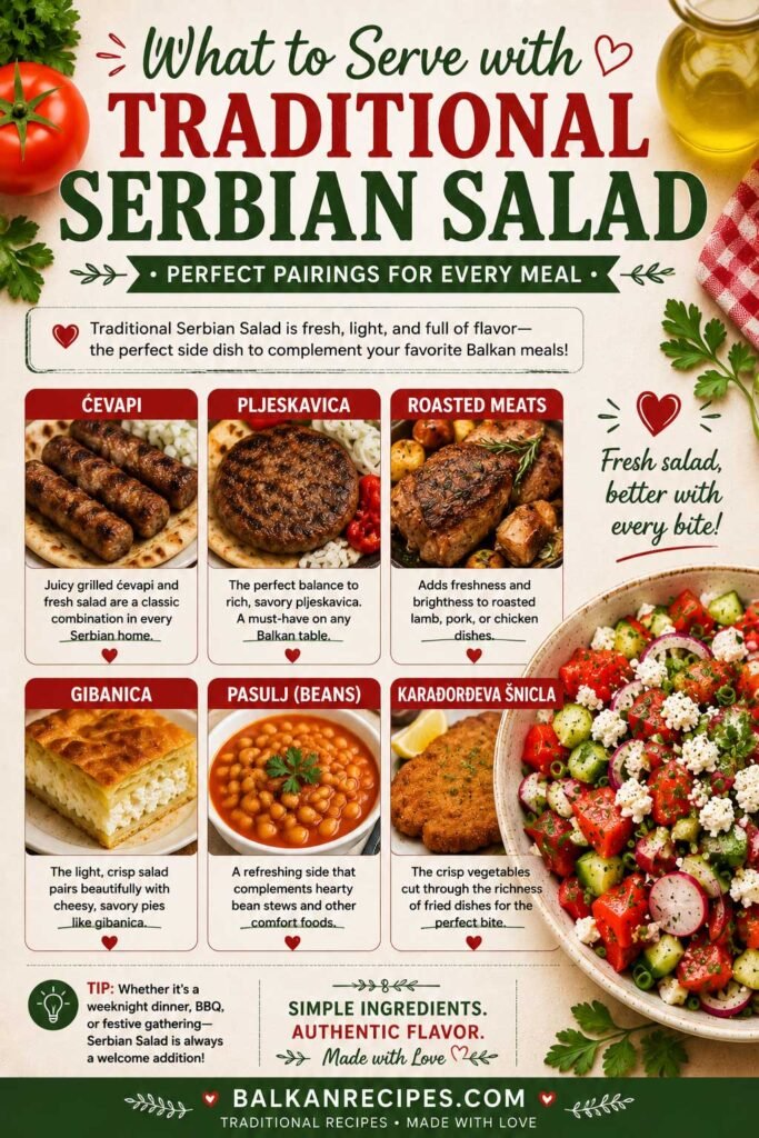 Perfect pairings for Serbian salad