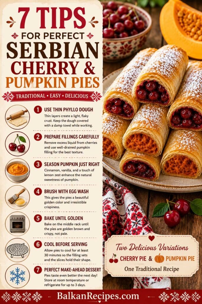 Serbian cherry and pumpkin pie tips