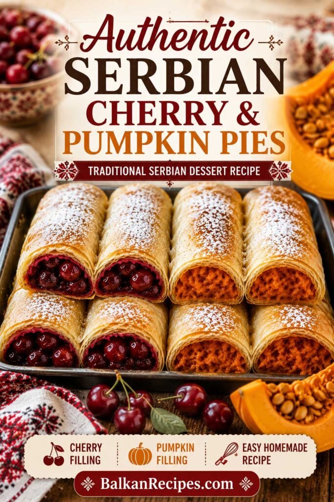 Traditional Serbian pies with cherry and pumpkin recipe