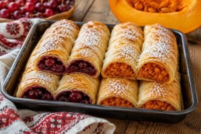 Traditional Serbian pies with cherry and pumpkin recipe