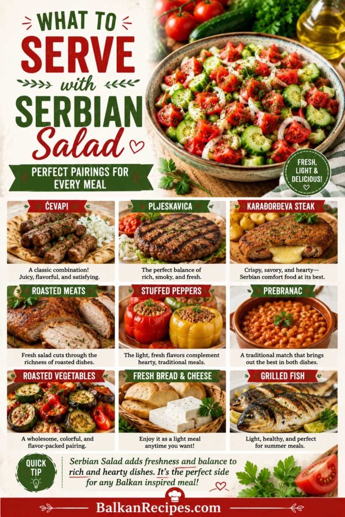 Serbian salad and food pairing guide