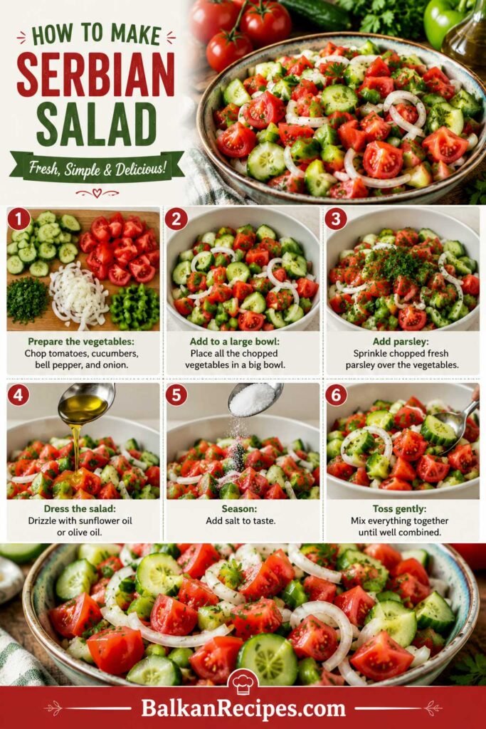 Serbian tomato cucumber salad recipe
