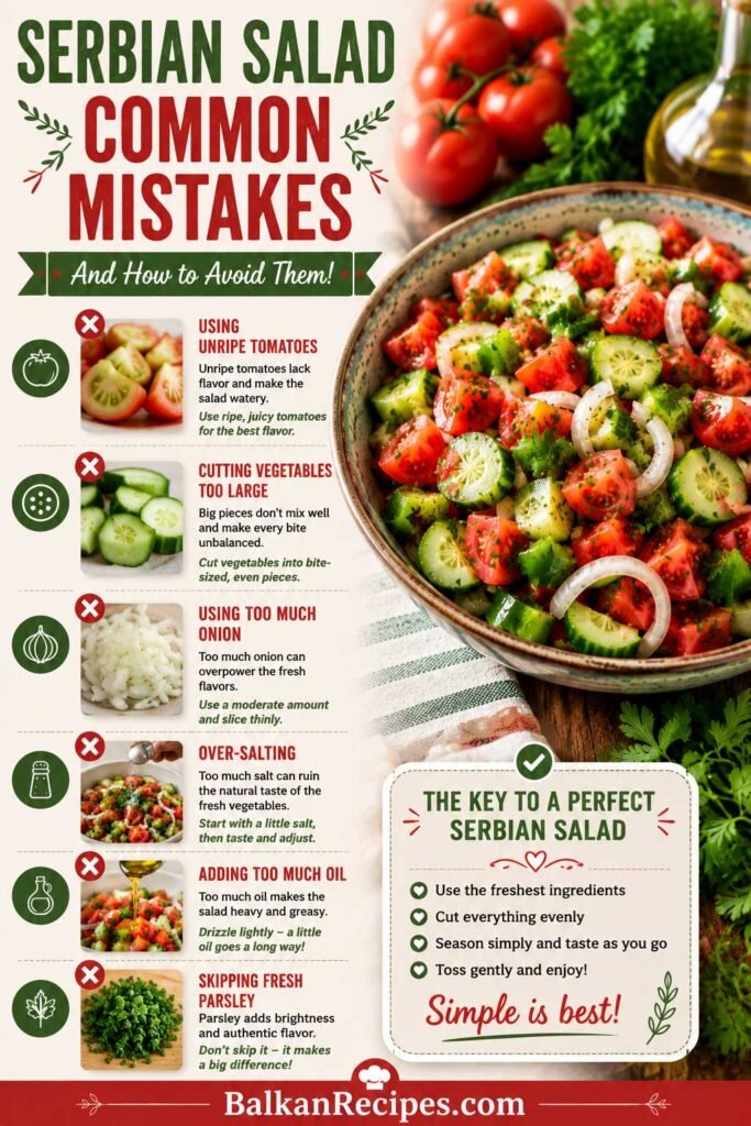 Traditional Serbian salad common mistakes to avoid