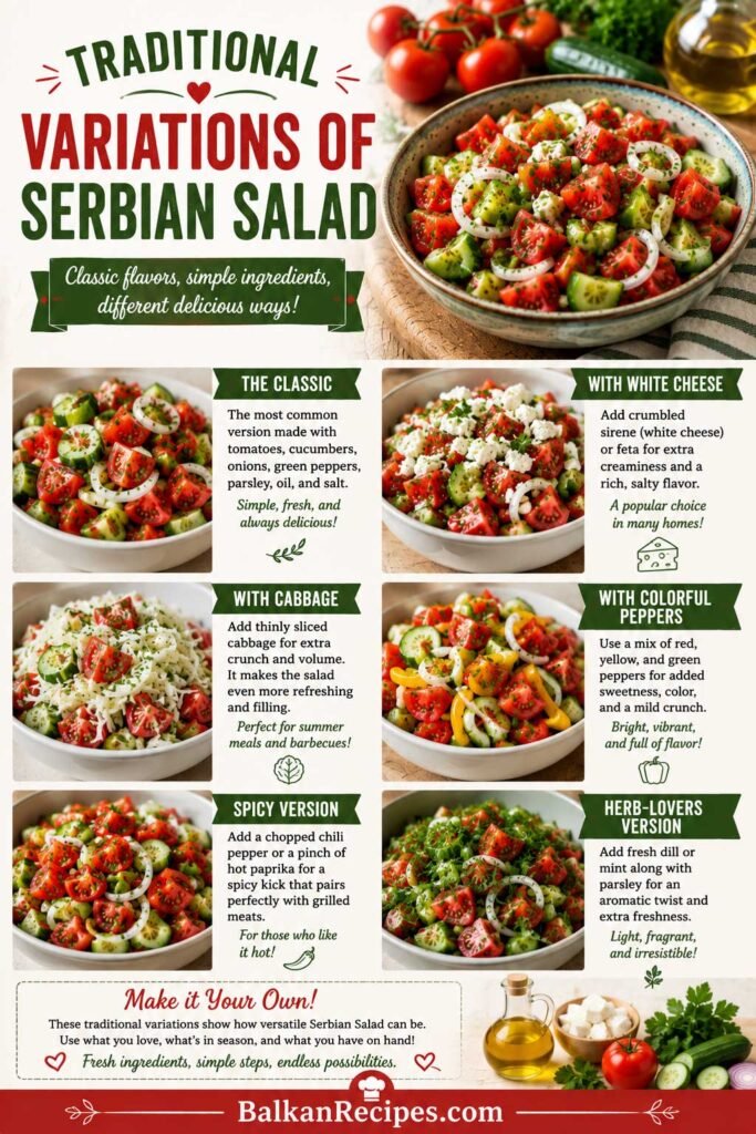 Traditional Variations of Serbian Salad recipe