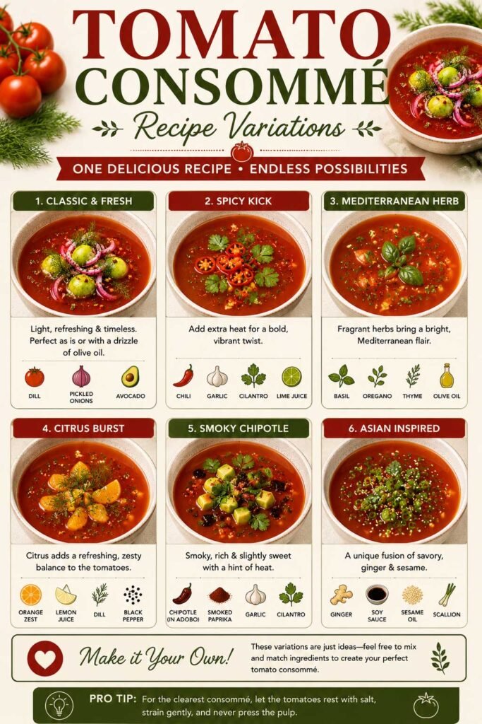 Tomato consommé recipe variations