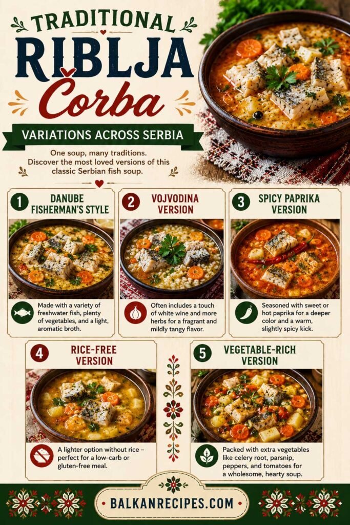 Traditional Serbian fish soup variations