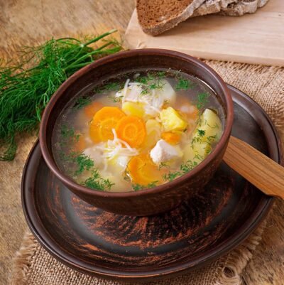 Bulgarian chicken soup Pileshka Supa