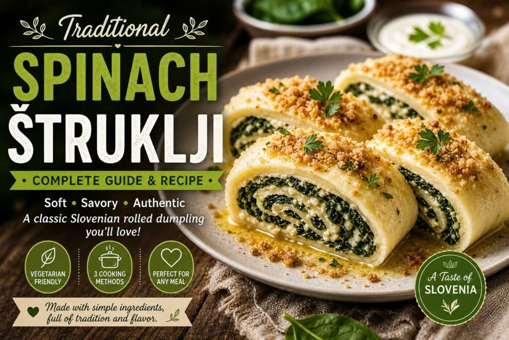 Traditional Slovenian spinach štruklji recipe