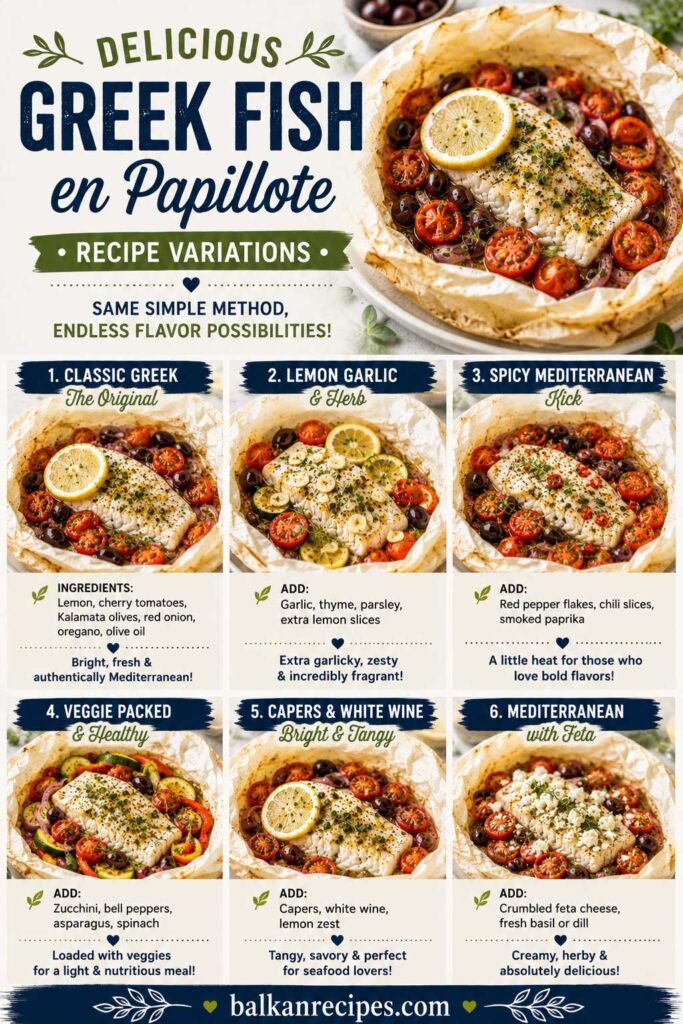 Delicious Greek fish en papillote recipe variations