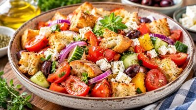 Easy Greek Panzanella recipe