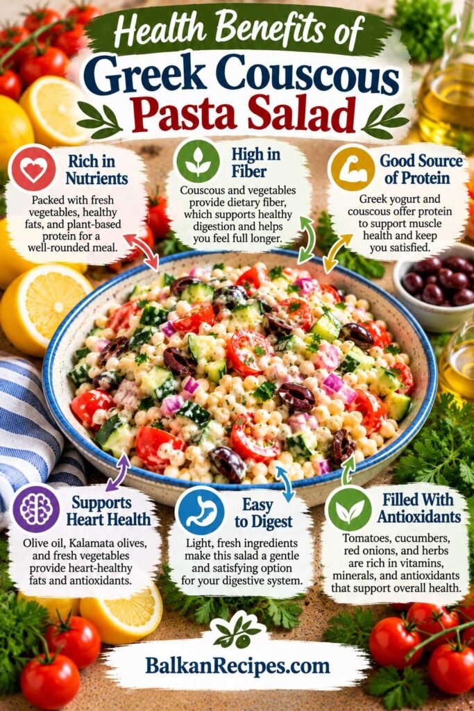 Greek Couscous Salad Benefits Infographic