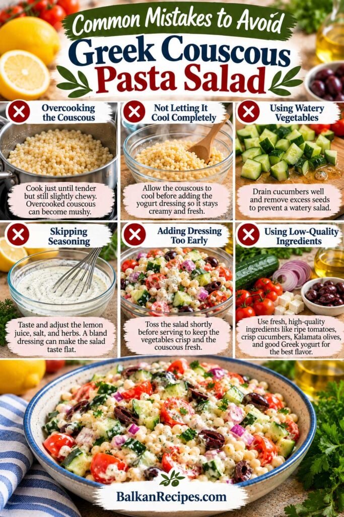 Greek couscous salad with vegetables recipe common mistakes