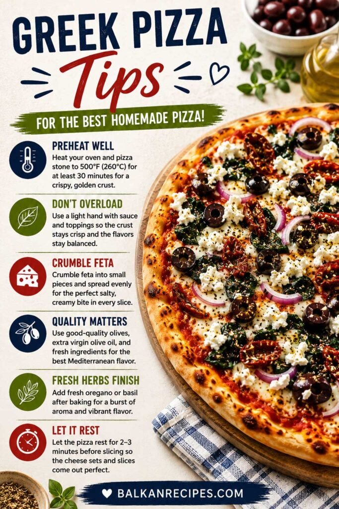 Greek Pizza Recipe 6 Greek pizza recipe tips infographic