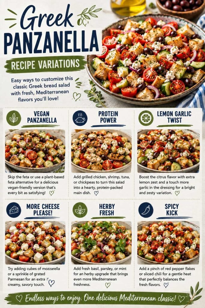 Greek salad with croutons Panzanella Recipe Variations