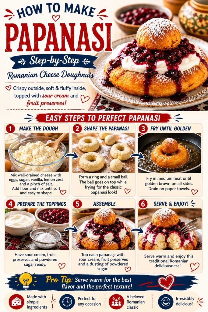 Romanian Fried Cheese Doughnut Recipe (Papanasi) 4 How To Make Romanian Papanasi recipe