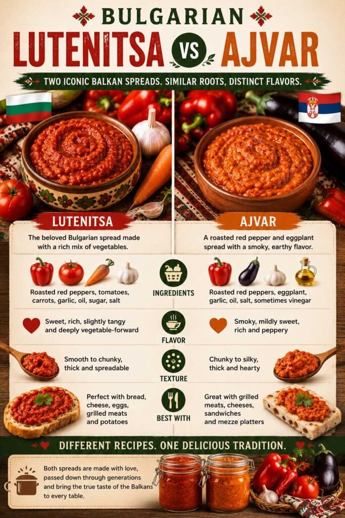Lutenitsa vs Ajvar Balkan spreads comparison
