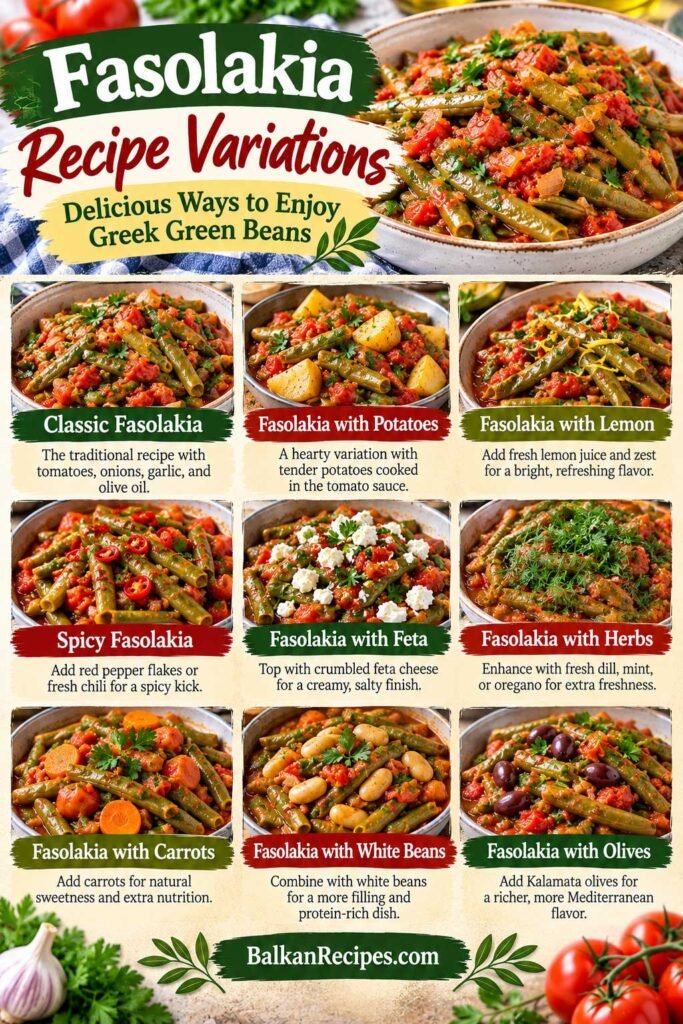 Fasolakia (Greek Green Beans) 9 Mediterranean green beans with tomatoes recipe Variations