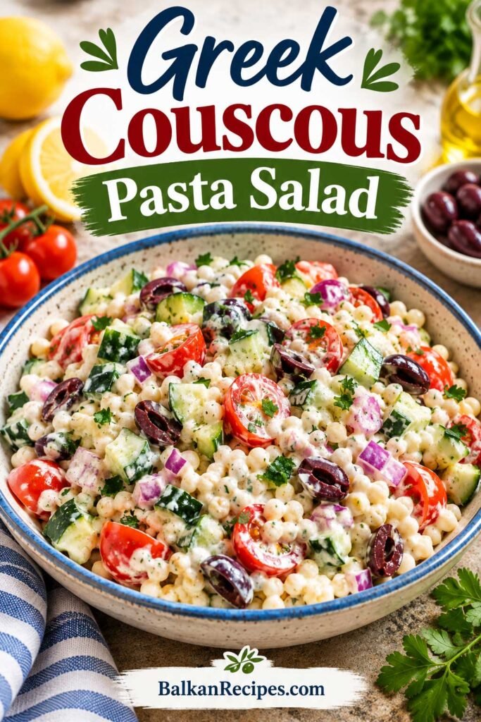 Greek Couscous Pasta Salad 1