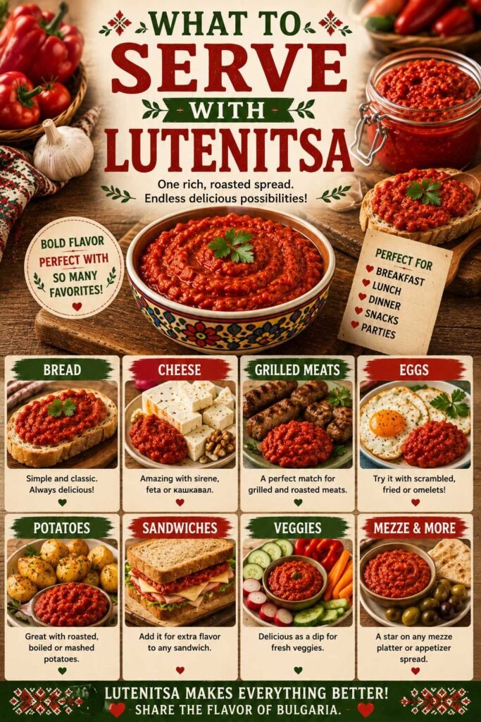 What to serve with Bulgarian lutenitsa vegetable spread recipe