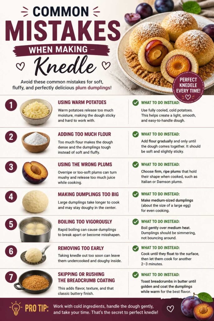 Common mistakes when making knedle