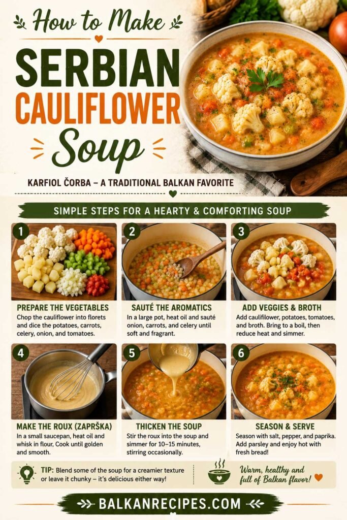Cauliflower Soup aka Corba 3 How to make Serbian cauliflower soup