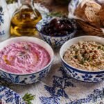 Purple Carrot Tzatziki and Eggplant Walnut Dip