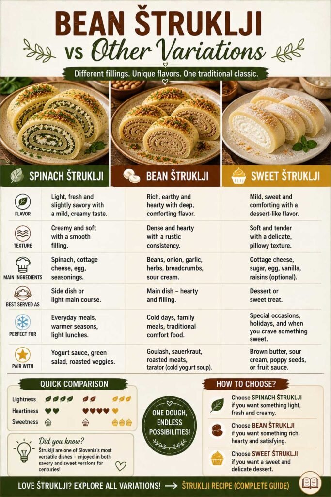 Slovenian Bean Štruklji vs Other Variations