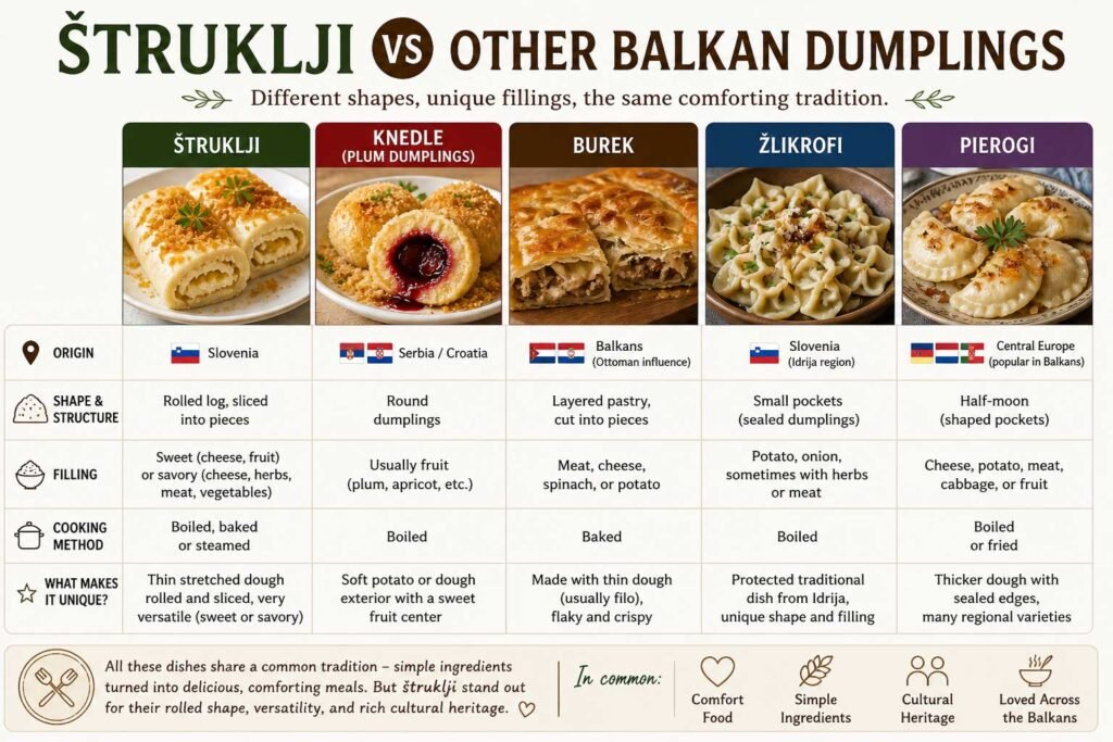 Slovenian Štruklji vs Other Balkan Dumplings
