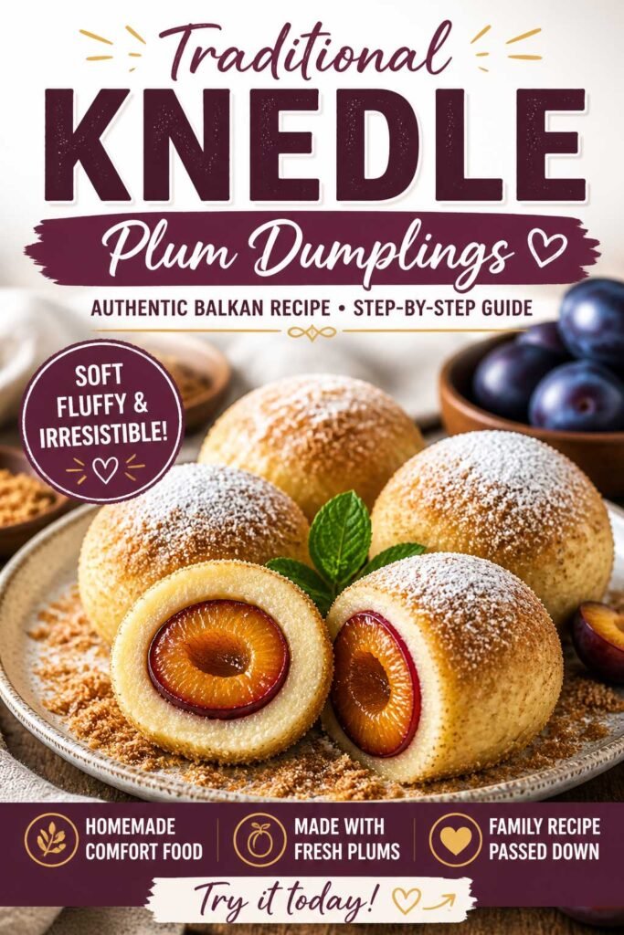 Traditional knedle with fresh plums recipe