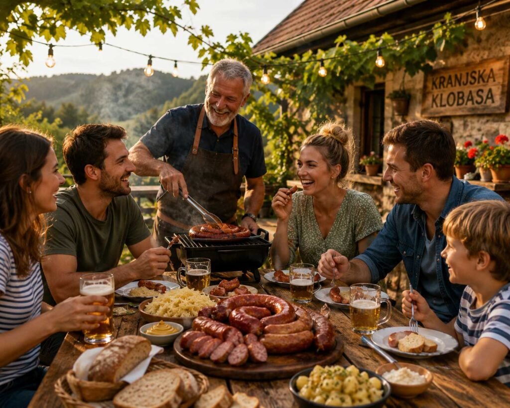 authentic Carniolan sausage Balkan style