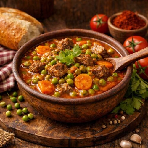Authentic Peas and Beef Stew (Grašak) from Montenegro