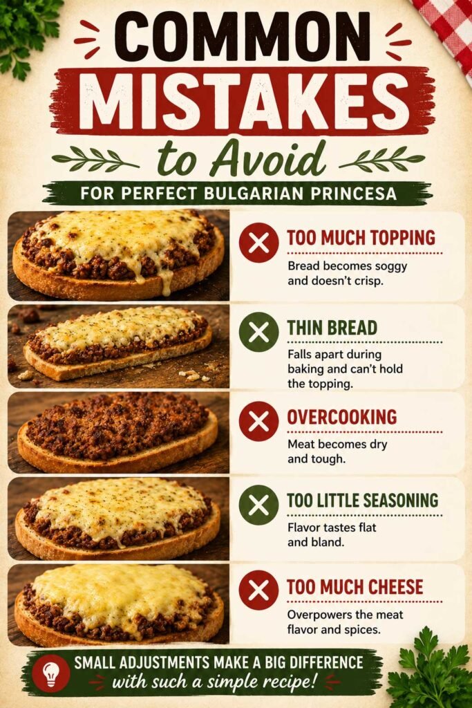 Common mistakes to avoid for Bulgarian Princesa recipe