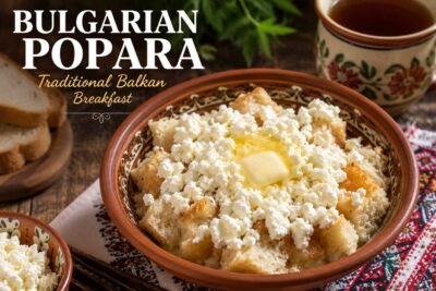 Traditional Bulgarian popara breakfast