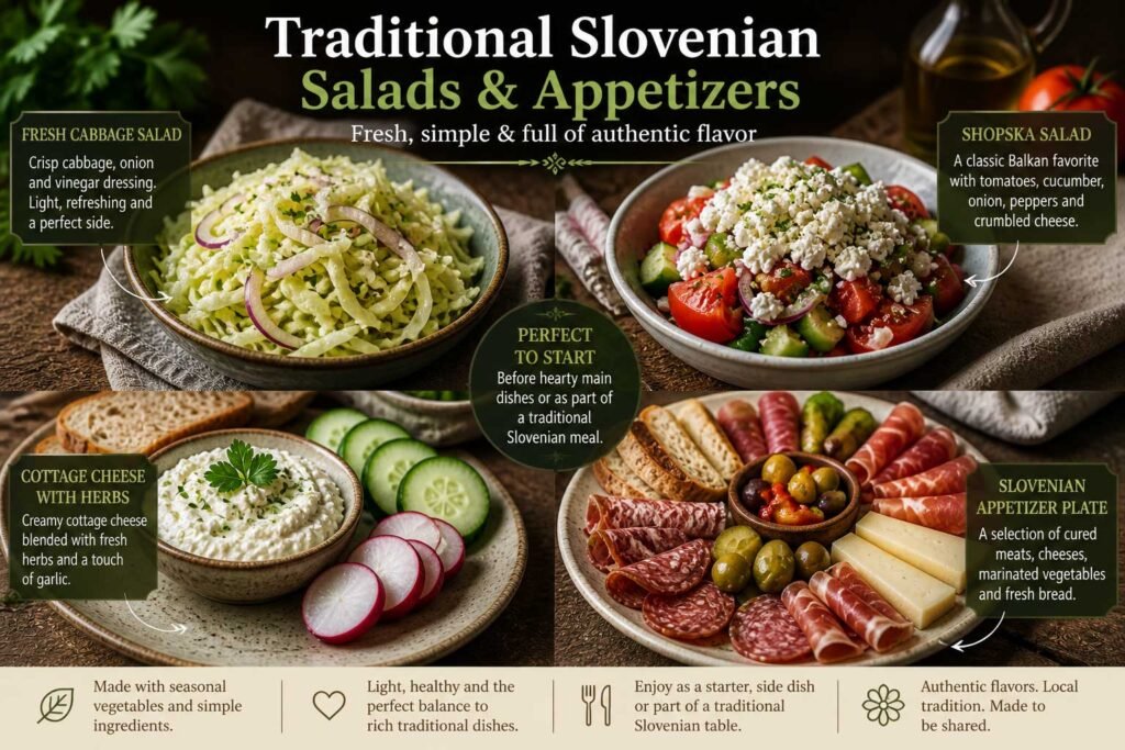 Traditional Slovenian salads and appetizers recipes